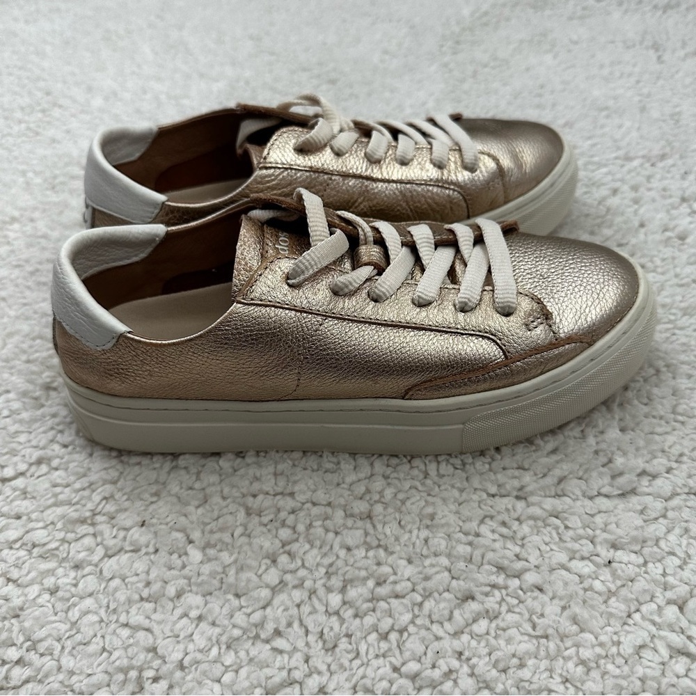 Soludos Ibiza Classic Rose Gold Leather Sneaker Women’s Size 7 - Picture 10 of 10
